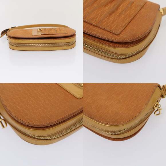 DIOR Trotter Canvas Shoulder Bag Brown Gold - Picture 10 of 14